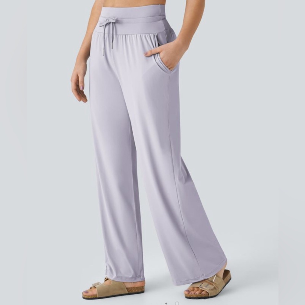 Halara Waisted Drawstring Side Pocket Wide Leg Cool Touch Pants XL